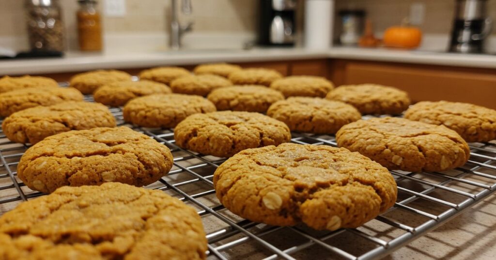 Baking of Pumpkin Oat Cookies