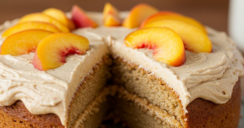 Delicious Peach Cake with Brown Sugar