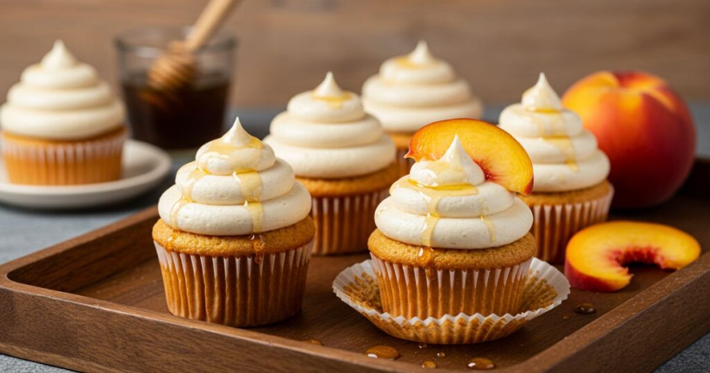 Honey Peach Cream Cheese Cupcake