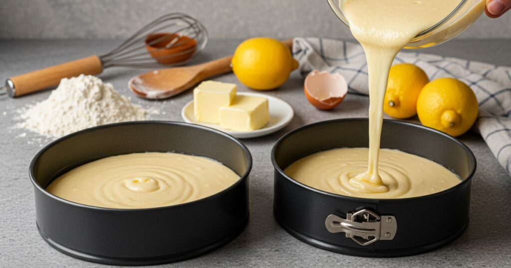 Make the Cake Batter of italian lemon cream cake