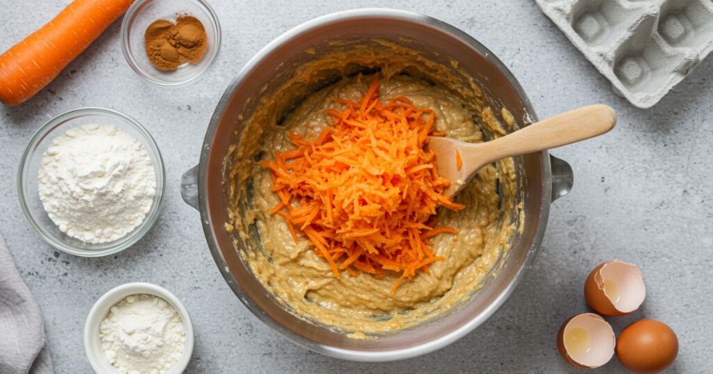 Prepare the Cake Batter of carrot cake
