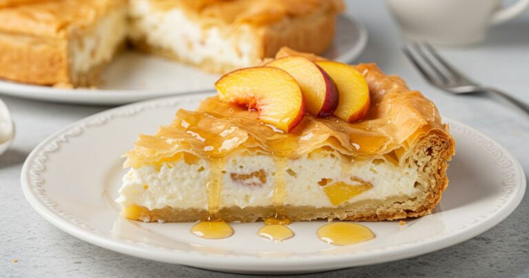 decoration and presenting of Greek Honey Pie or Melopita