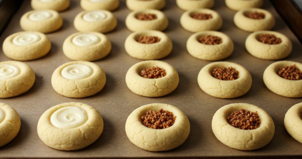 filing coffee Dough Preparation for Coffee Cheesecake Cookies
