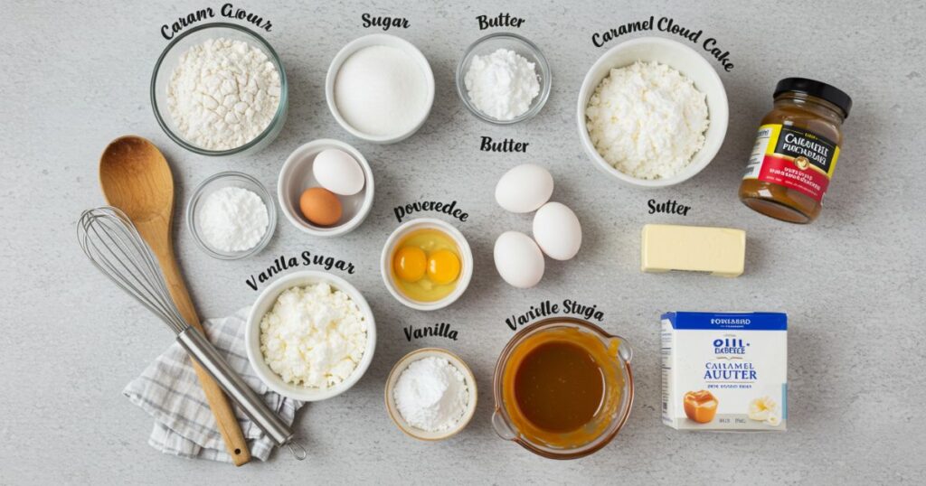 ingrediants of Caramel Cloud Cake