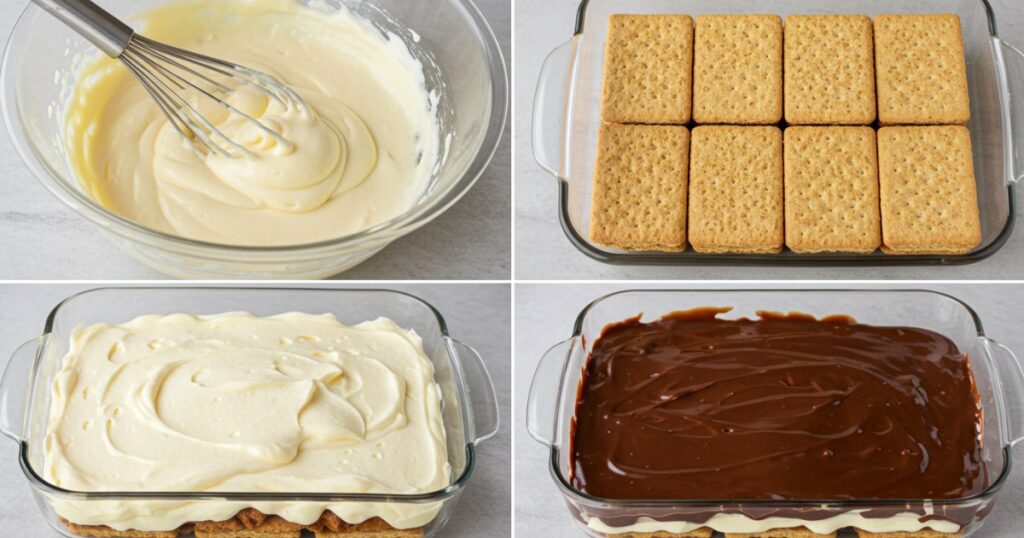 ingrediants of No-Bake chocolate eclair cake