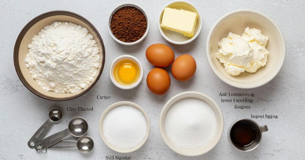 ingredients of Coffee Cheesecake Cookies
