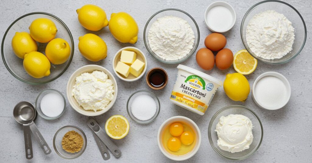 ingredients of Italian Lemon Cream Cake