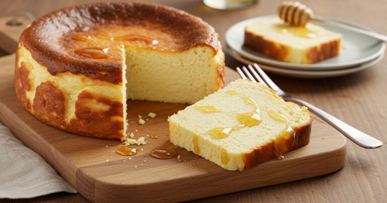 serving of loaf pan basque cheesecake