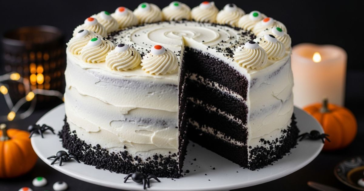 Black Velvet Halloween Cake