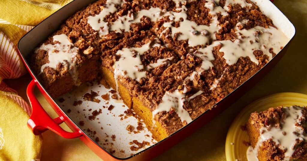 Decorated Pumpkin Coffee Cake