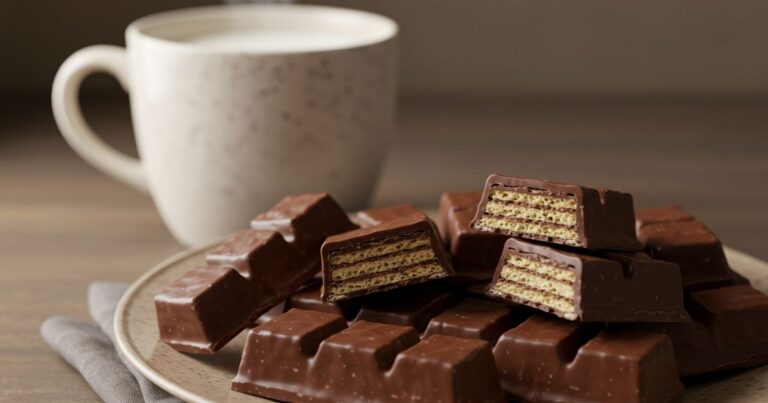 Finished Homemade Kit Kat Bars Served