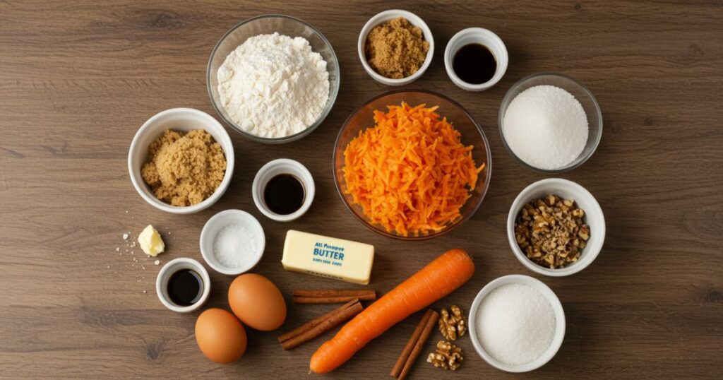 Ingredients for Layer Carrot Cake