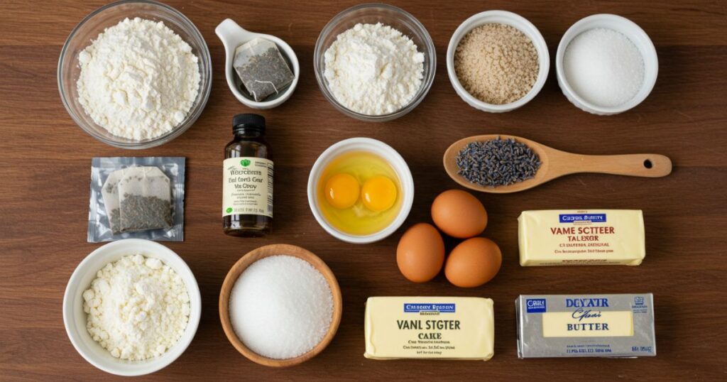 Ingredients for London Fog Cake