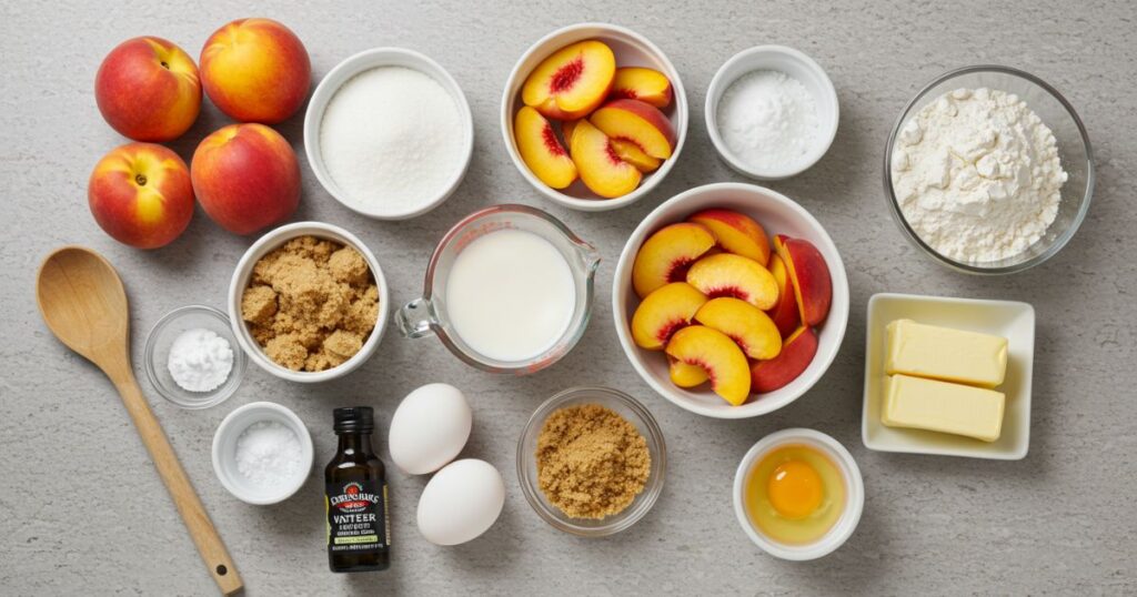 Ingredients for Peach Upside-Down Cake