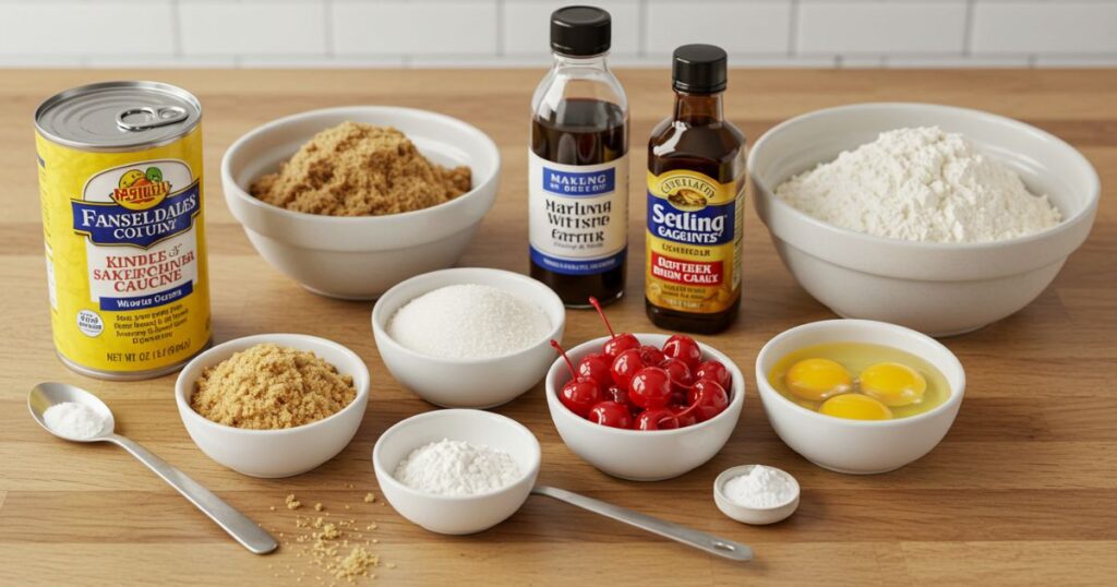 Ingredients for Pineapple Upside Down Cak