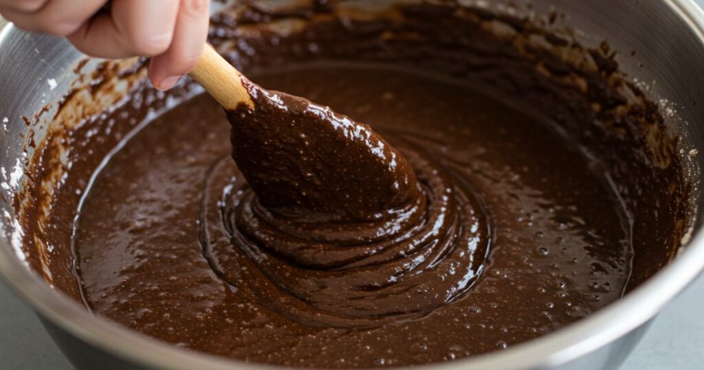 Mixing Devil’s Food Cake Batter