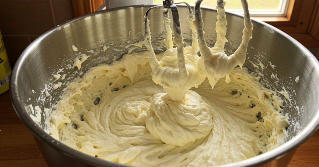 Mixing Pistachio Ricotta Cookie Dough