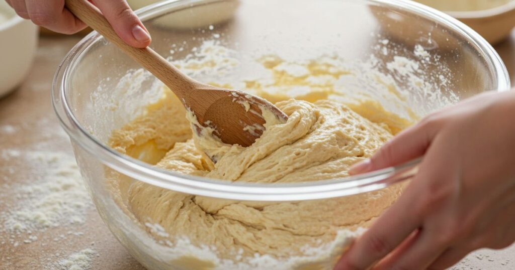 Mixing the Dough for Condensed Milk Bread