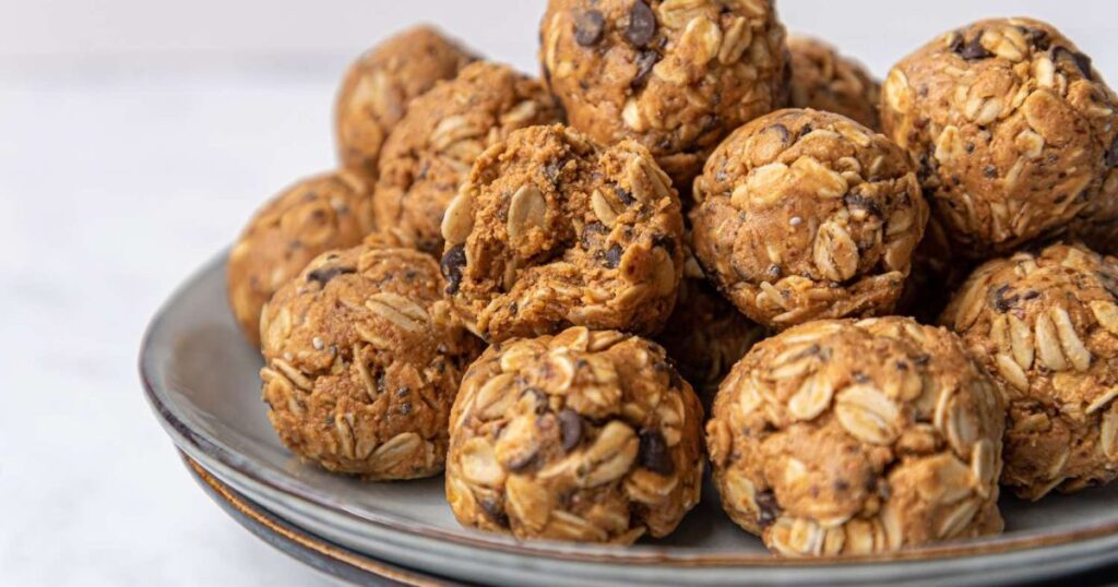 Peanut Butter Protein Balls on Plate