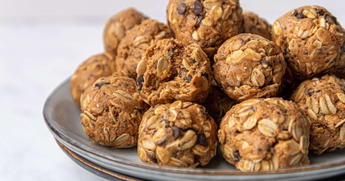 Peanut Butter Protein Balls on Plate