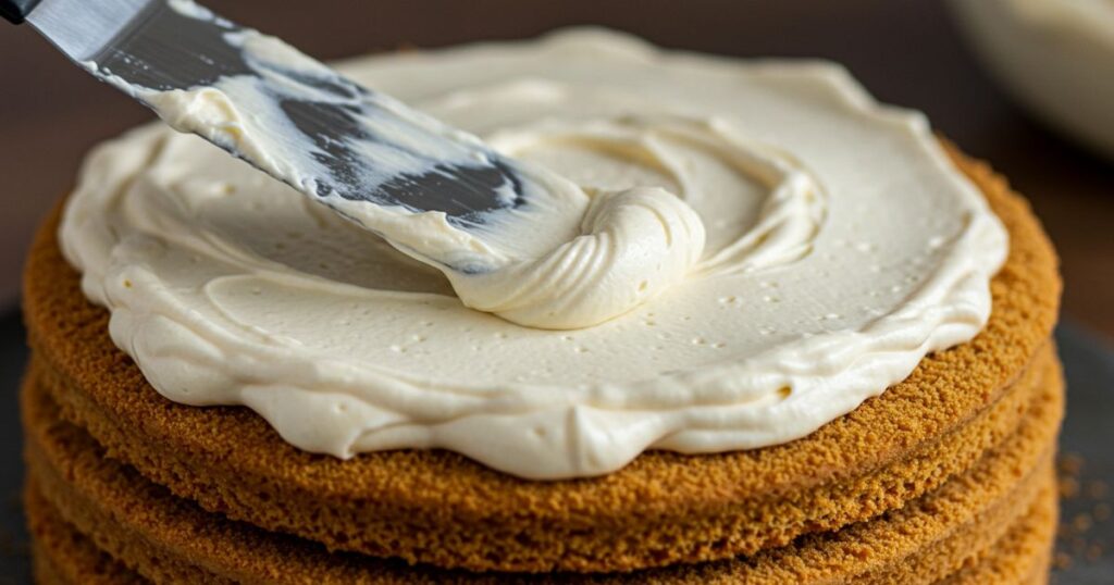 Spreading Frosting on Russian Honey Cake