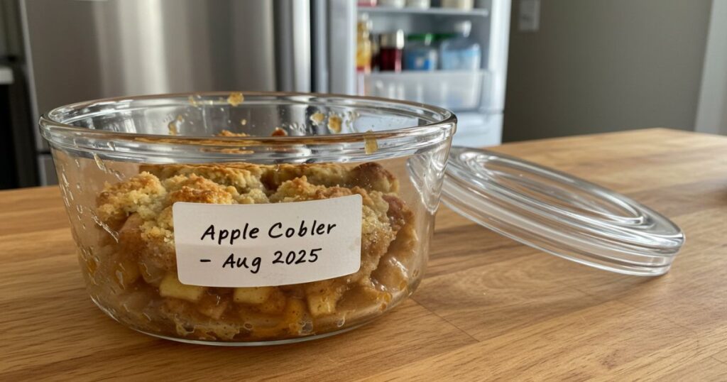 Storing Apple Cobbler