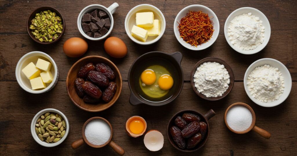 ingredients for Dubai Chocolate Brownies
