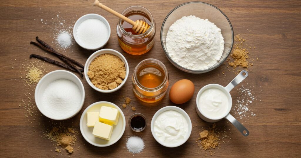 ingredients for Russian Honey Cake Medovik