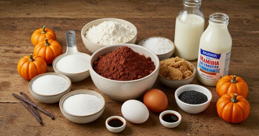 ingredients of Devil’s Food Halloween Cake