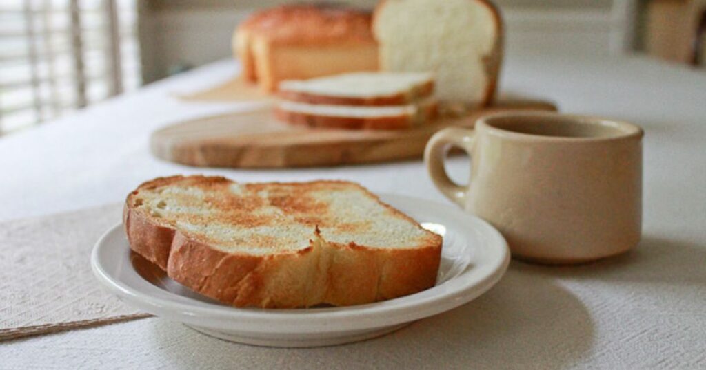Amish White Bread serving in breakfast