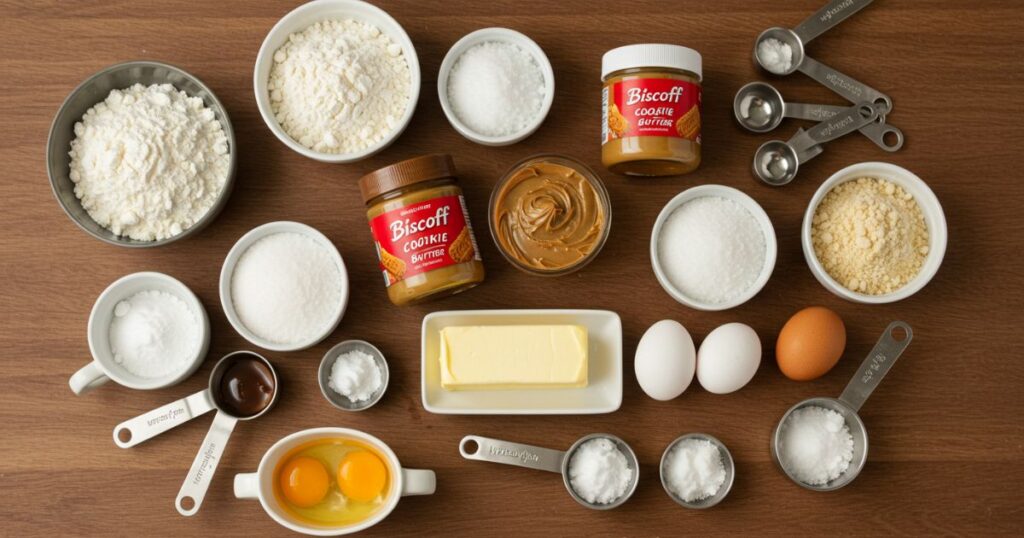 Biscoff Cookie Ingredients Flat Lay