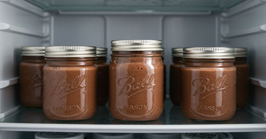 Chilling Chocolate Protein Pudding in Jars