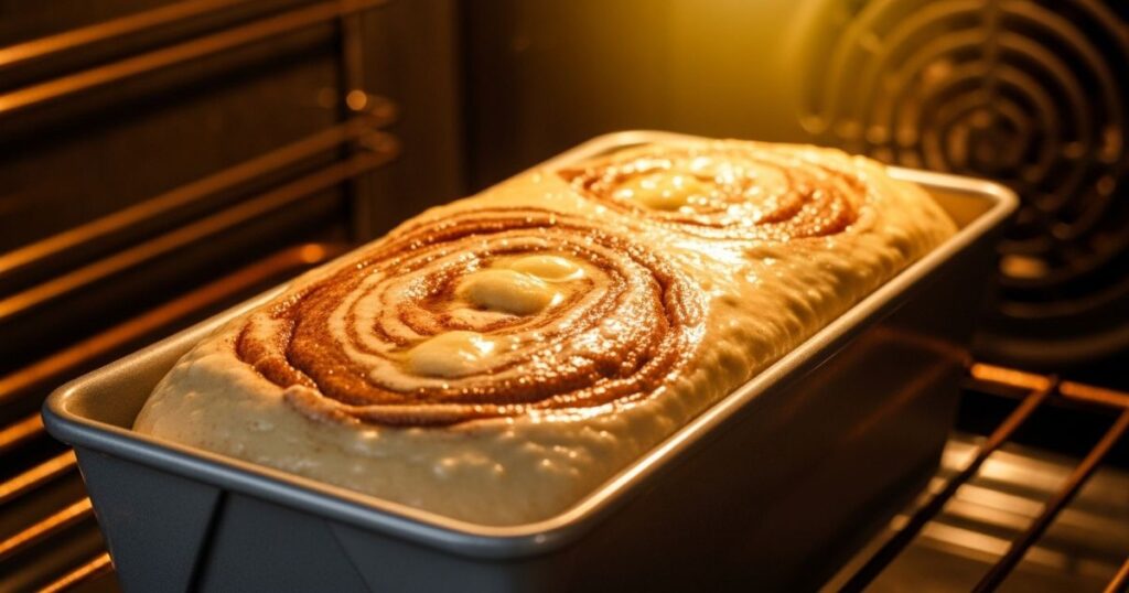 Cinnamon Donut Bread Baking