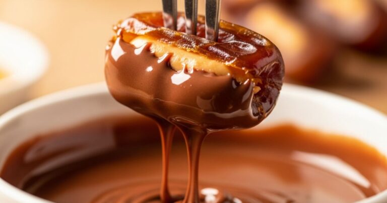 Dipping Dates into Melted Chocolate