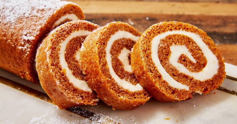 Finished Moist Pumpkin Roll with Spiral Filling