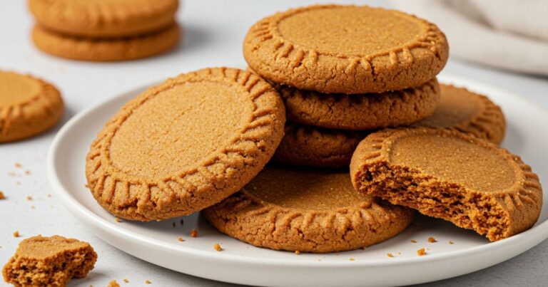 Freshly Baked Biscoff Cookies Close Up