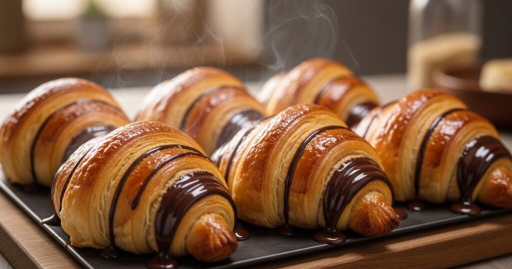 Freshly Baked Chocolate Croissants