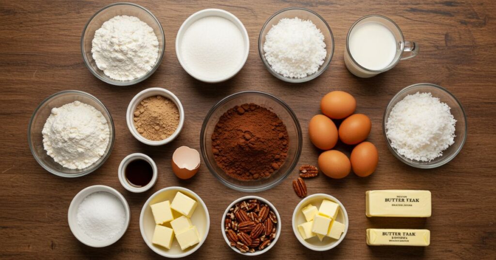 German Chocolate Cake Ingredients