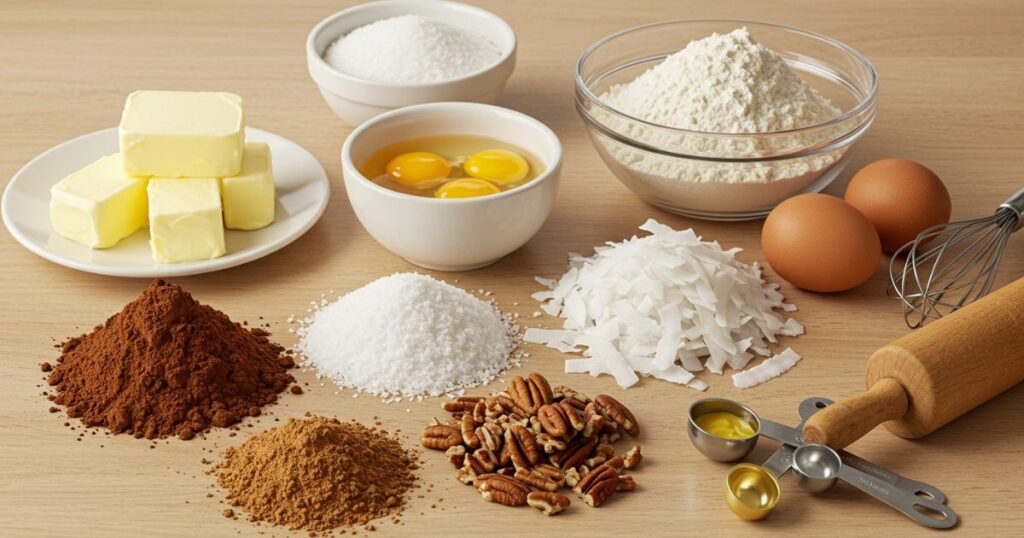 German Chocolate Cookie Ingredients