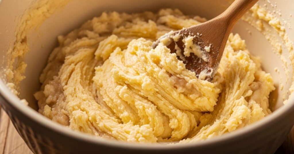 Mixing Banana Oatmeal Cookie Dough
