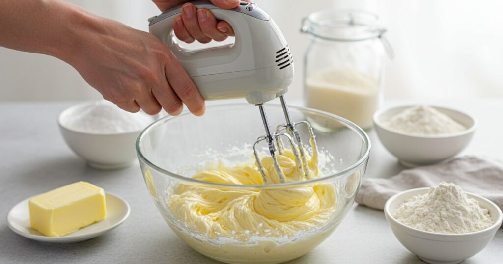 Mixing Biscoff Cookie Dough in Bowl