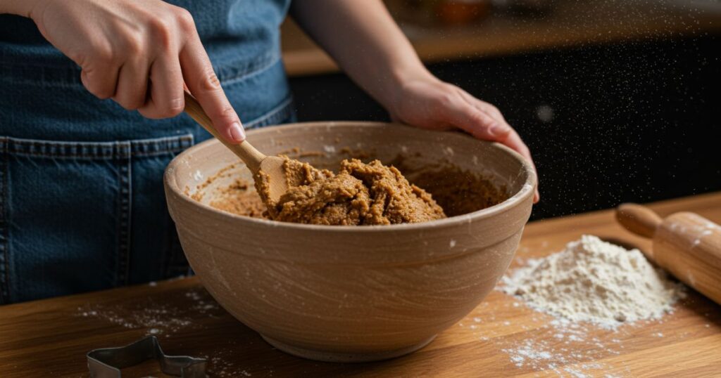 Mixing Gingerbread Dough
