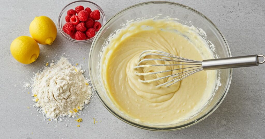 Mixing Lemon Cake Batter