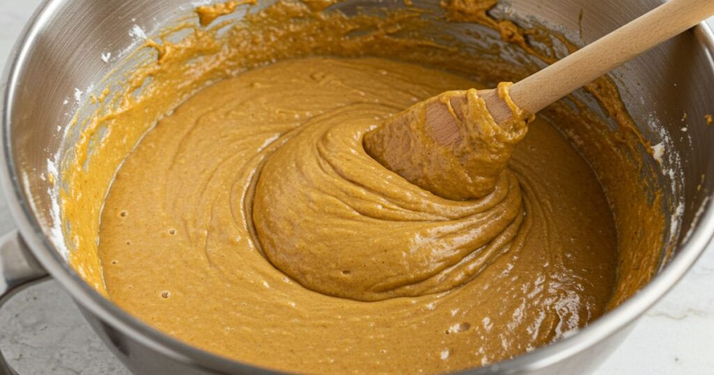 Mixing Pumpkin Bread Batter