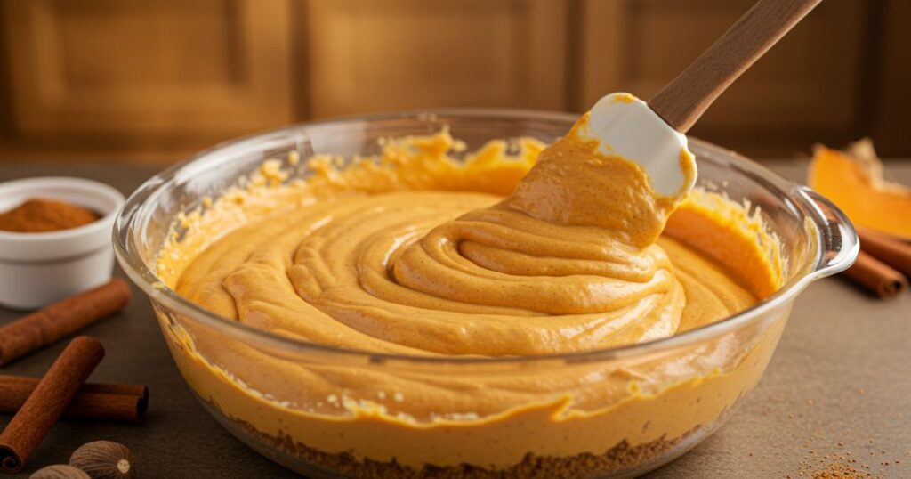 Mixing Pumpkin Crepe Batter