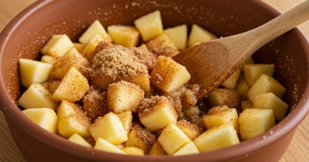 Preparing Apples with Cinnamon Sugar