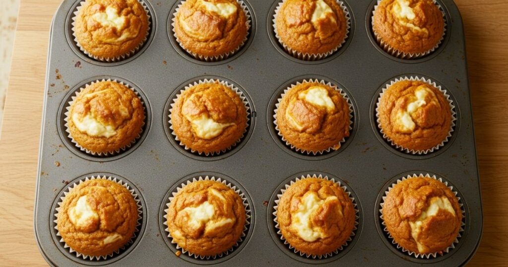 Pumpkin Cream Cheese Muffins in Tin
