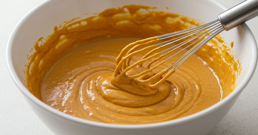 Pumpkin Custard Mixture in Bowl