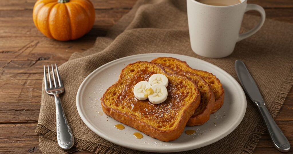 Pumpkin French Toast Breakfast Serving