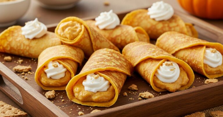 Rolled Pumpkin Crepes with Filling